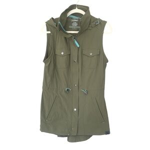 L.L. Bean Women's Olive Green Performance Utility Vest Sleeveless Sz S
